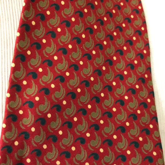 Vintage Deadstock BURBERRY’s of LONDON 100% Silk Tie Paisley Graphic Dot NEW - Picture 11 of 16